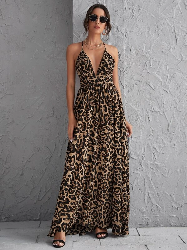 Vestido Longo Com Estampa de Onça - Imagem 3